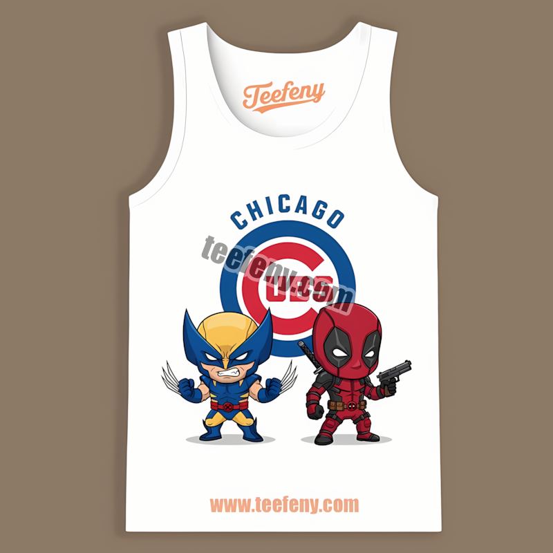 Chicago Cubs Wolverine Deadpool Superhero Color Tanktop Chicago Cubs Wolverine Deadpool Superhero Color Tanktop