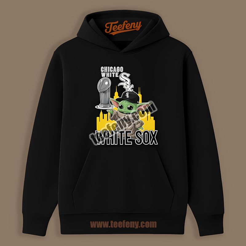 Chicago White Sox Baby Yoda Holding World Series Trophy Graphic Hoodie Chicago White Sox Baby Yoda Holding World Series Trophy Graphic Hoodie