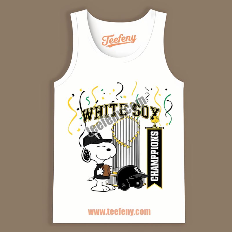 Chicago White Sox Champions Snoopy Celebration Sports Tanktop Chicago White Sox Champions Snoopy Celebration Sports Tanktop