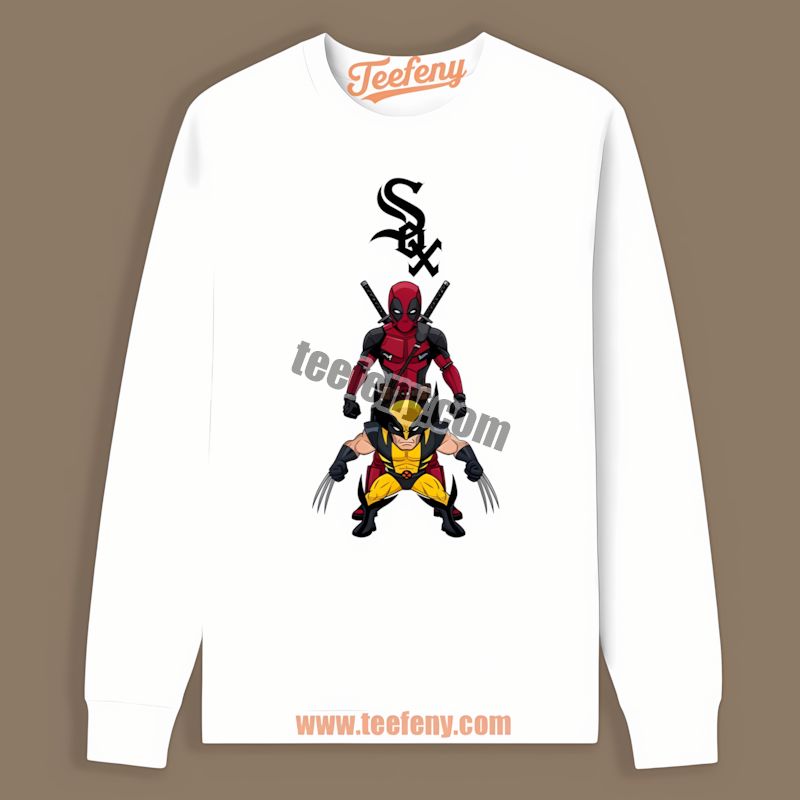 Chicago White Sox Deadpool Wolverine Crossover Fashion Long Sleeve Chicago White Sox Deadpool Wolverine Crossover Fashion Long Sleeve