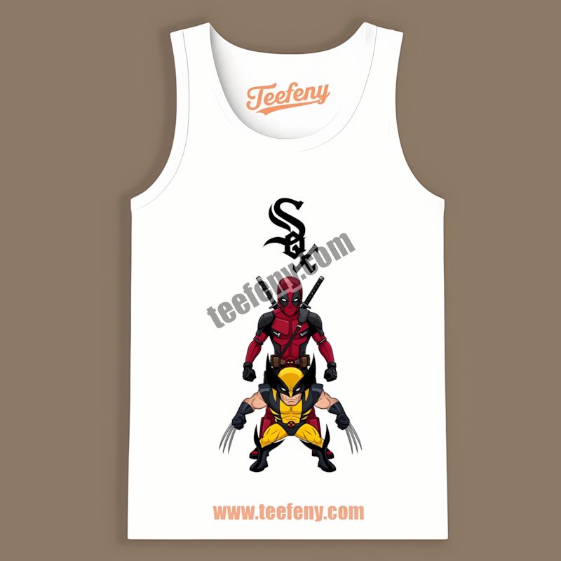 Chicago White Sox Deadpool Wolverine Crossover Fashion Tanktop Chicago White Sox Deadpool Wolverine Crossover Fashion Tanktop
