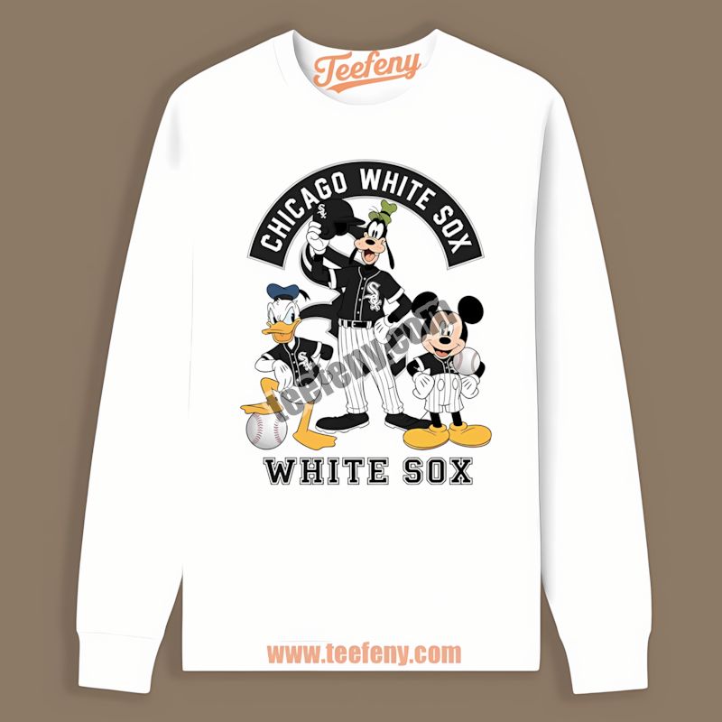 Chicago White Sox Disney Mickey Donald Goofy Custom Long Sleeve Chicago White Sox Disney Mickey Donald Goofy Custom Long Sleeve