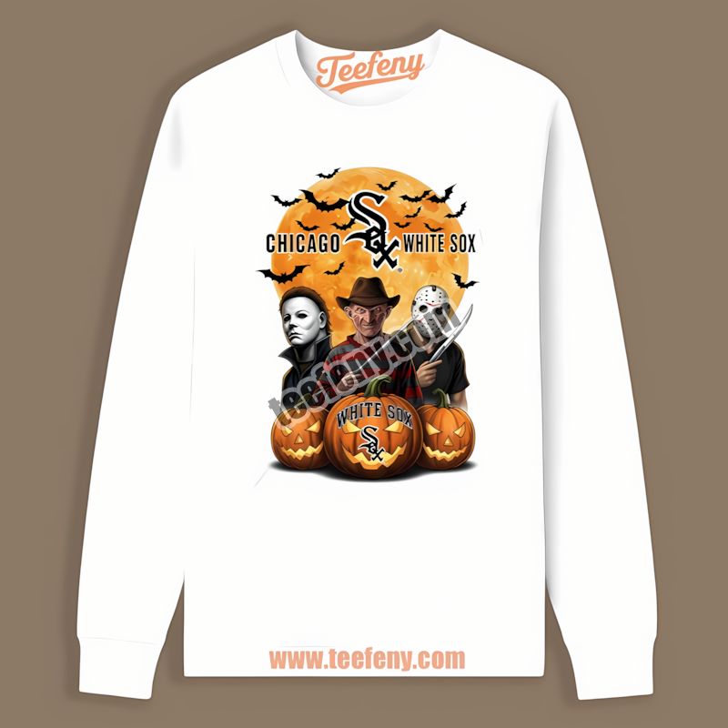 Chicago White Sox Halloween Jason Voorhees Myers Krueger Cotton Long Sleeve Chicago White Sox Halloween Jason Voorhees Myers Krueger Cotton Long Sleeve