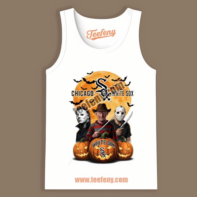 Chicago White Sox Halloween Jason Voorhees Myers Krueger Cotton Tanktop Chicago White Sox Halloween Jason Voorhees Myers Krueger Cotton Tanktop