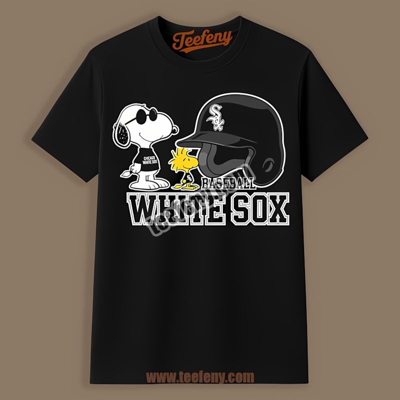 Chicago White Sox Helmet Vs Snoopy And Woodstock Printed Shirt