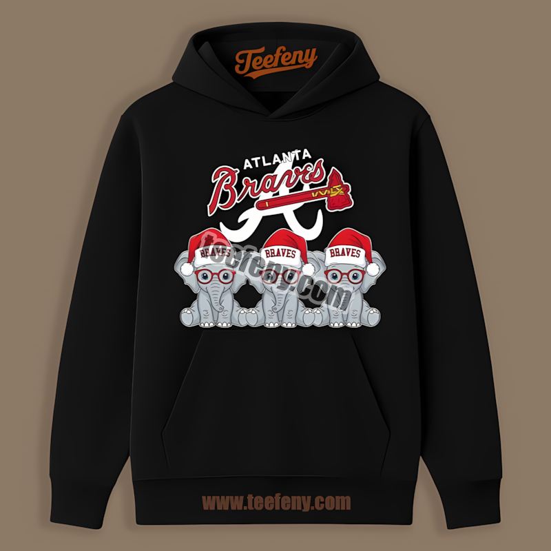 Christmas Elephants Atlanta Braves Classic Baseball Hoodie Christmas Elephants Atlanta Braves Classic Baseball Hoodie