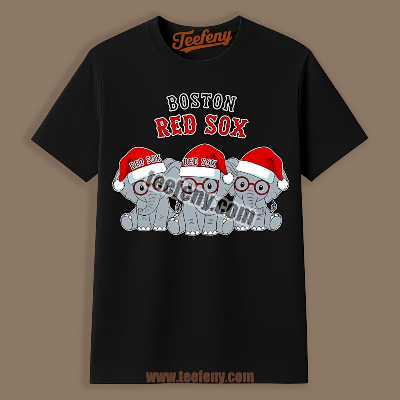 Christmas Elephants Boston Red Sox Game Day Shirt