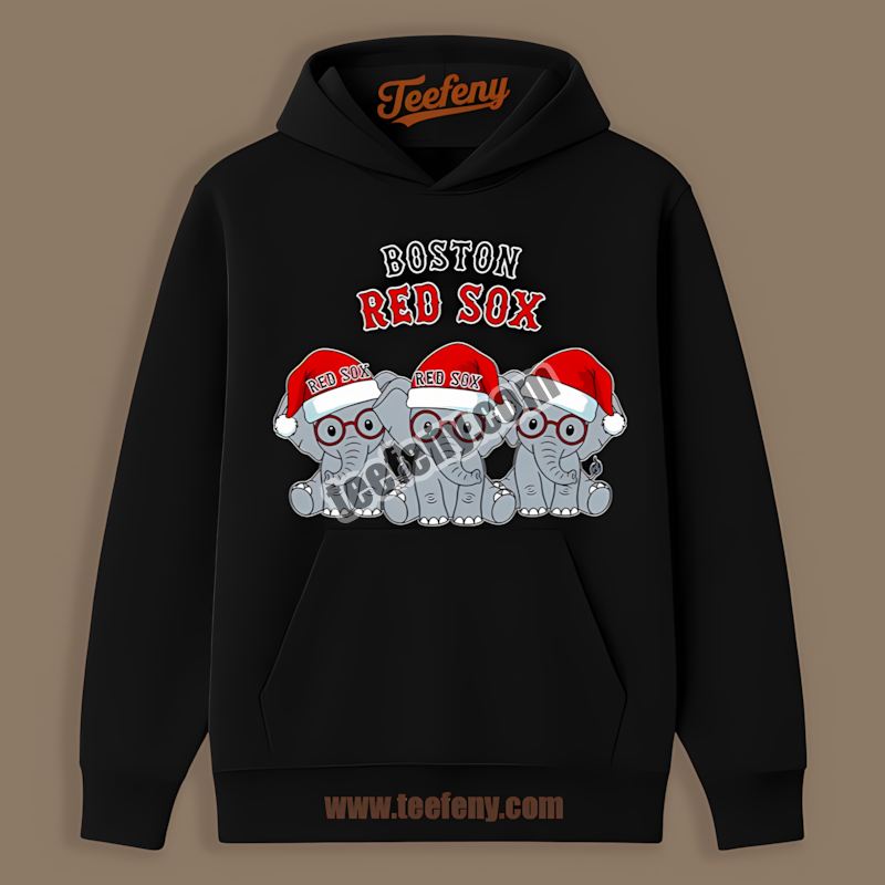 Christmas Elephants Boston Red Sox Game Day Hoodie Christmas Elephants Boston Red Sox Game Day Hoodie