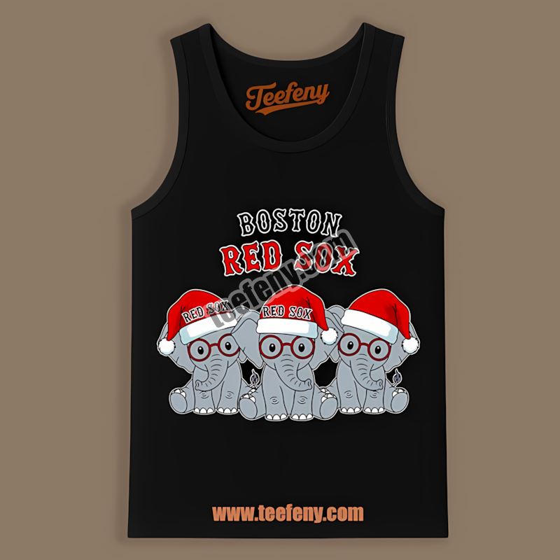 Christmas Elephants Boston Red Sox Game Day Tanktop Christmas Elephants Boston Red Sox Game Day Tanktop