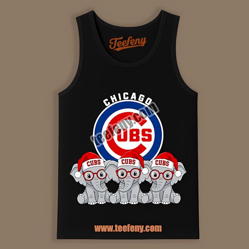 Christmas Elephants Chicago Cubs Classic Tanktop Christmas Elephants Chicago Cubs Classic Tanktop
