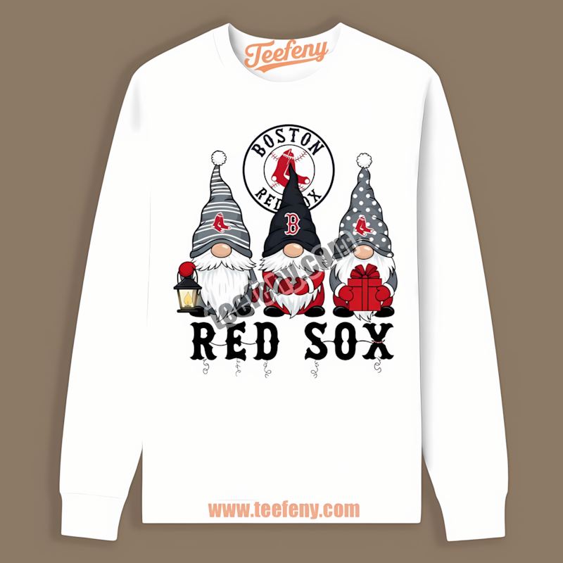 Christmas Gnomes Boston Red Sox Retro Long Sleeve Christmas Gnomes Boston Red Sox Retro Long Sleeve