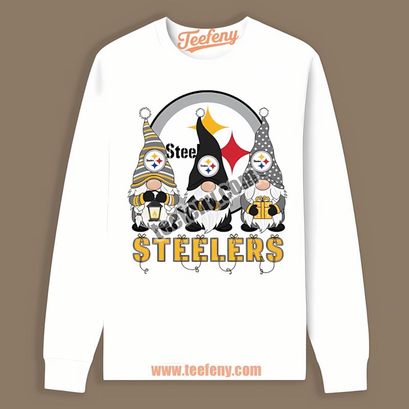 Christmas Gnomes Cheer For Pittsburgh SLong Sleevelers Shirt Christmas Gnomes Cheer For Pittsburgh SLong Sleevelers Shirt