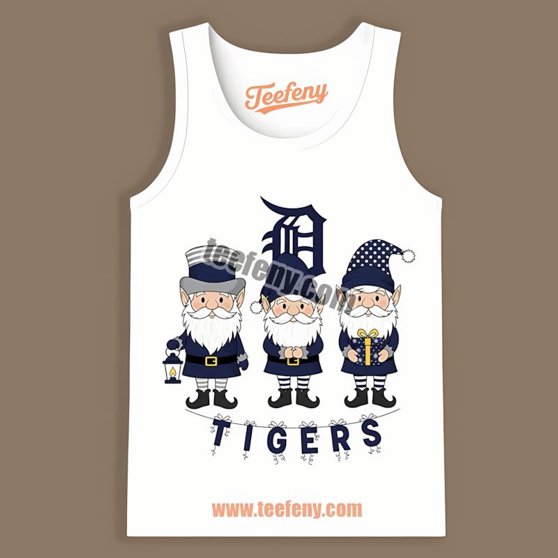 Christmas Gnomes Detroit Tigers Vintage Tanktop Christmas Gnomes Detroit Tigers Vintage Tanktop