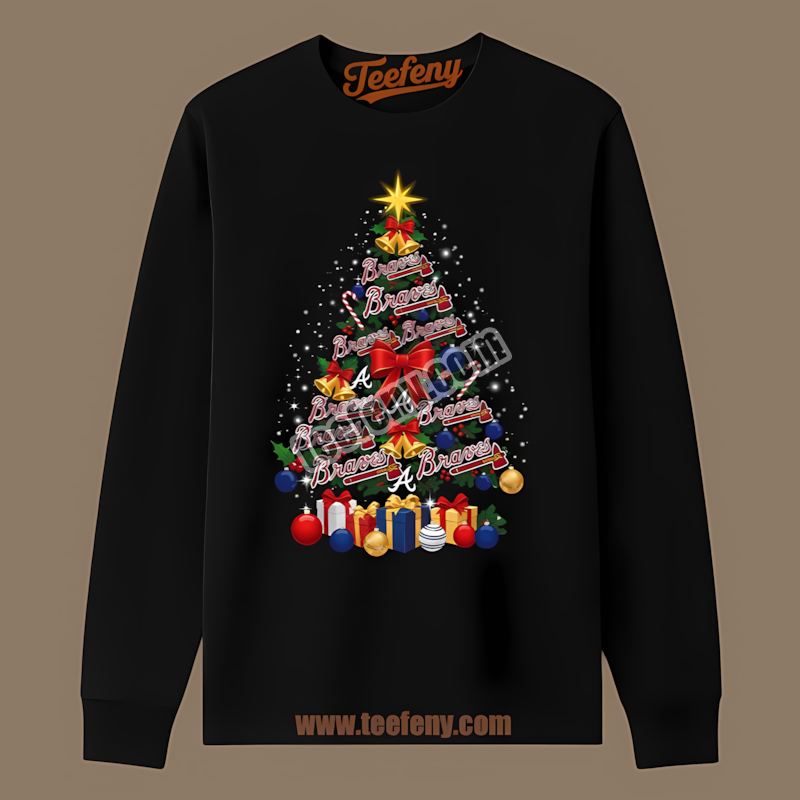 Christmas Tree Logo Atlanta Braves Throwback Long Sleeve Christmas Tree Logo Atlanta Braves Throwback Long Sleeve