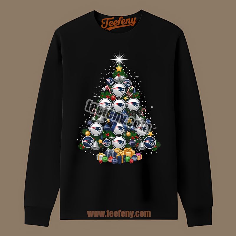 Christmas Tree Logo New England Patriots Regular Long Sleeve Christmas Tree Logo New England Patriots Regular Long Sleeve