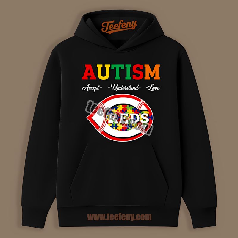 Cincinnati Reds Autism Awareness Accept Understand Love Classic Hoodie Cincinnati Reds Autism Awareness Accept Understand Love Classic Hoodie