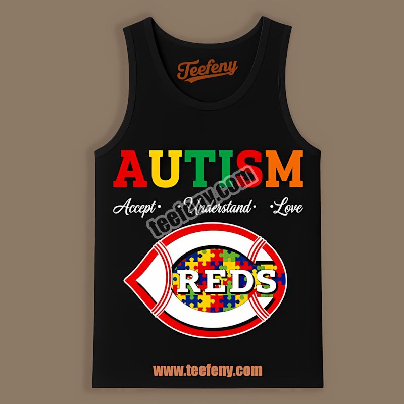 Cincinnati Reds Autism Awareness Accept Understand Love Classic Tanktop Cincinnati Reds Autism Awareness Accept Understand Love Classic Tanktop