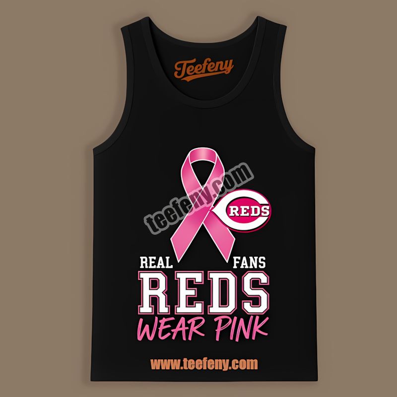 Cincinnati Reds Breast Cancer Awareness Fans Wear Pink Statement Tanktop Cincinnati Reds Breast Cancer Awareness Fans Wear Pink Statement Tanktop
