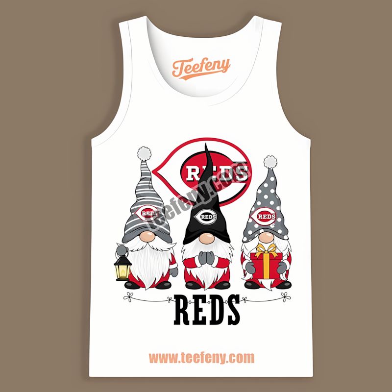 Cincinnati Reds Christmas Gnomes Funny Tanktop Cincinnati Reds Christmas Gnomes Funny Tanktop