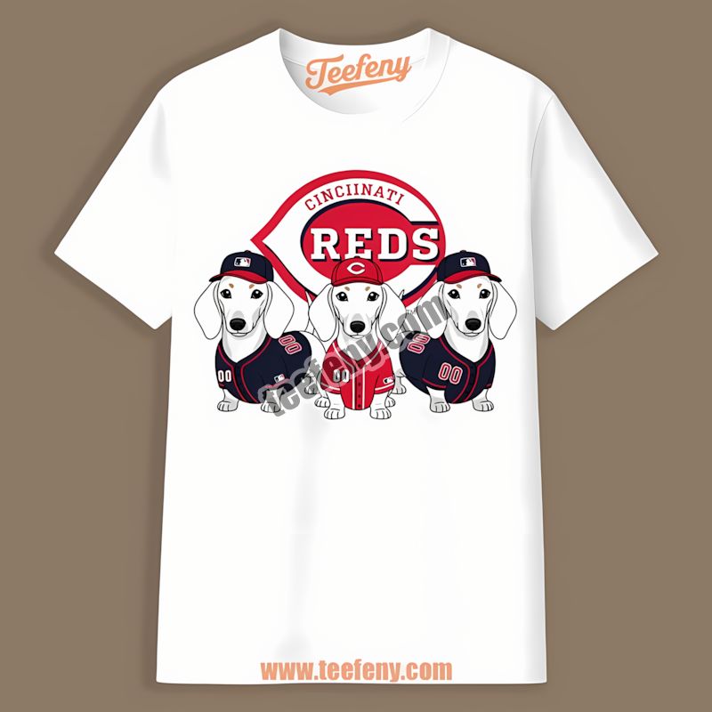 Cincinnati Reds Dachshund Dogs Long Sleeve Shirt