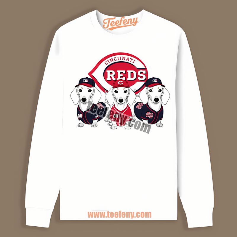 Cincinnati Reds Dachshund Dogs Long Sleeve Long Sleeve Cincinnati Reds Dachshund Dogs Long Sleeve Long Sleeve