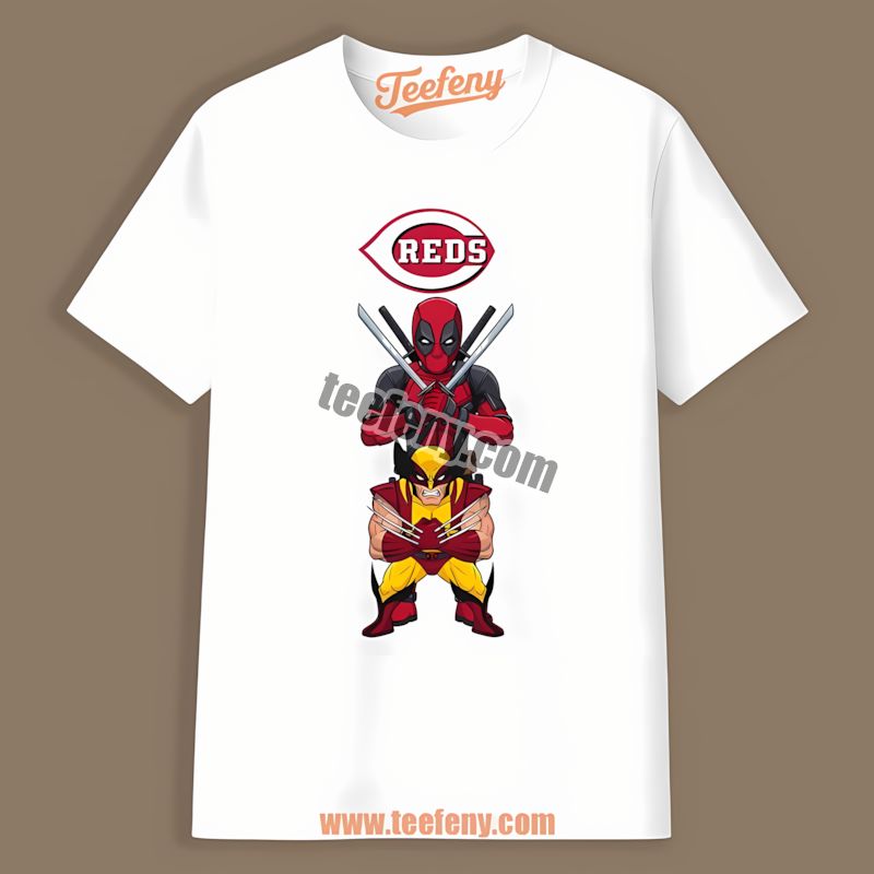 Cincinnati Reds Deadpool Wolverine Crossover Graphic Shirt