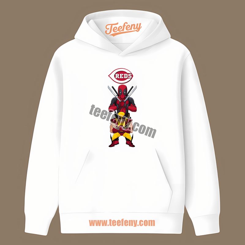 Cincinnati Reds Deadpool Wolverine Crossover Graphic Hoodie Cincinnati Reds Deadpool Wolverine Crossover Graphic Hoodie