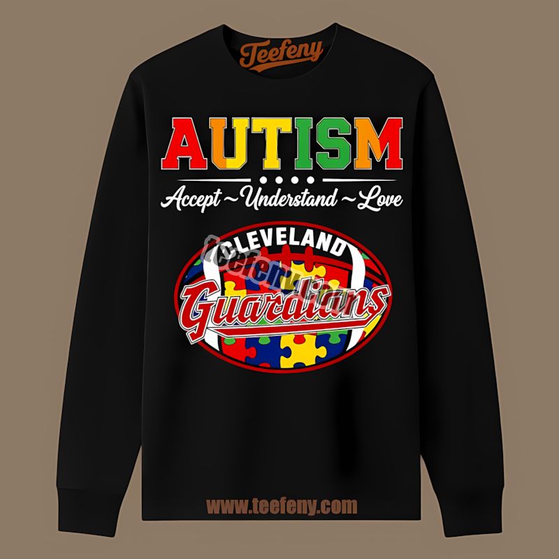 Cleveland Guardians Autism Awareness Accept Understand Love Classic Long Sleeve Cleveland Guardians Autism Awareness Accept Understand Love Classic Long Sleeve