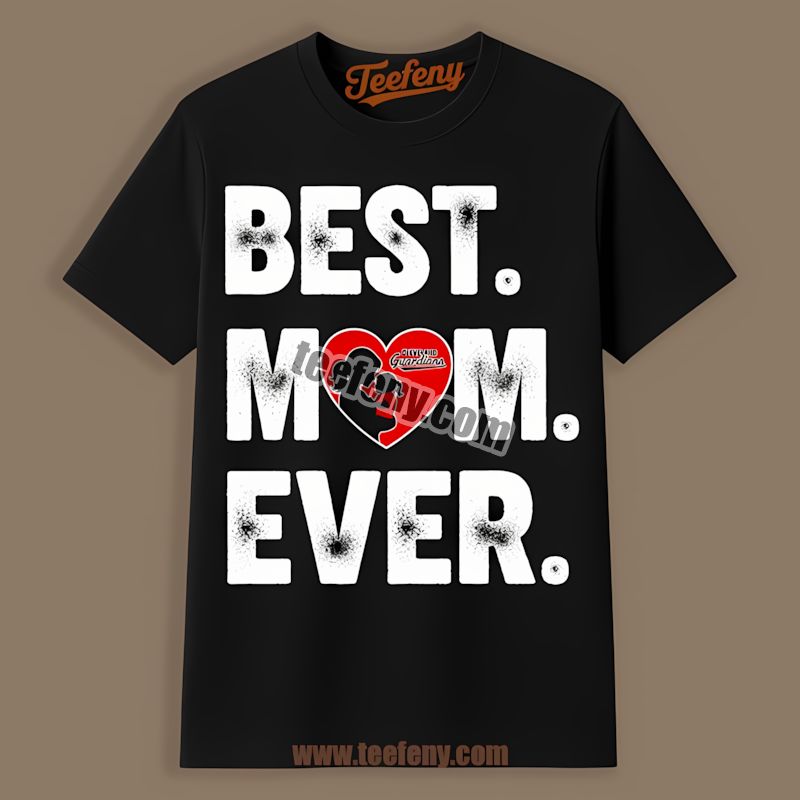 Cleveland Guardians Best Mom Ever Heart Custom Tee