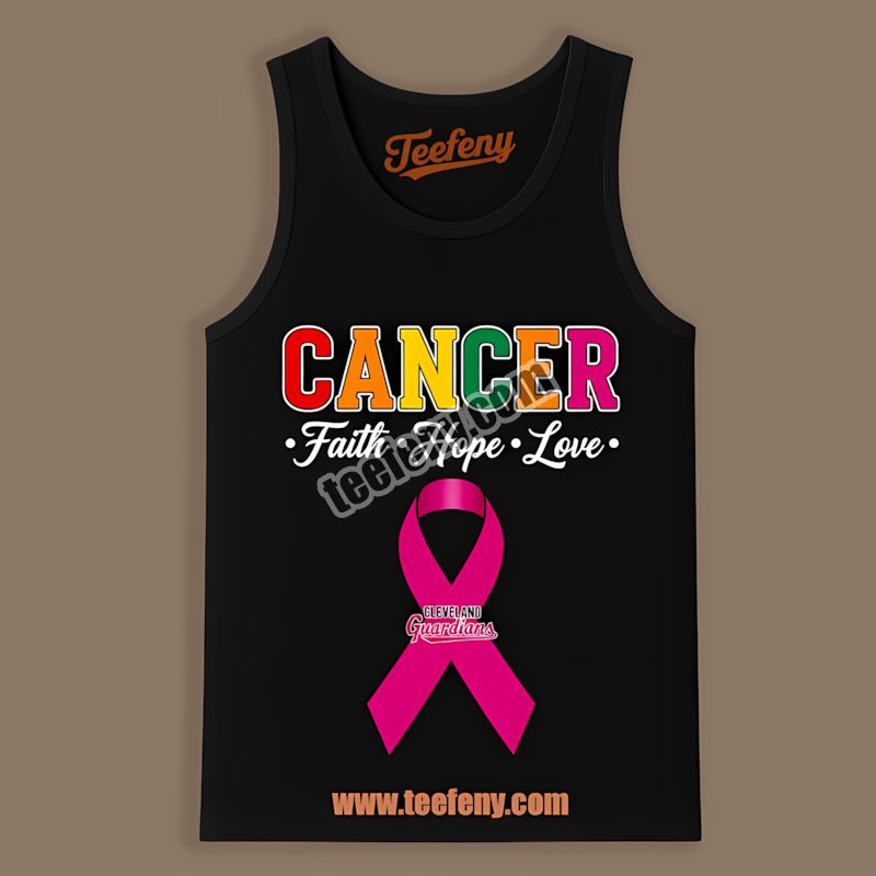 Cleveland Guardians Cancer Awareness Faith Hope Love Soft Tanktop Cleveland Guardians Cancer Awareness Faith Hope Love Soft Tanktop