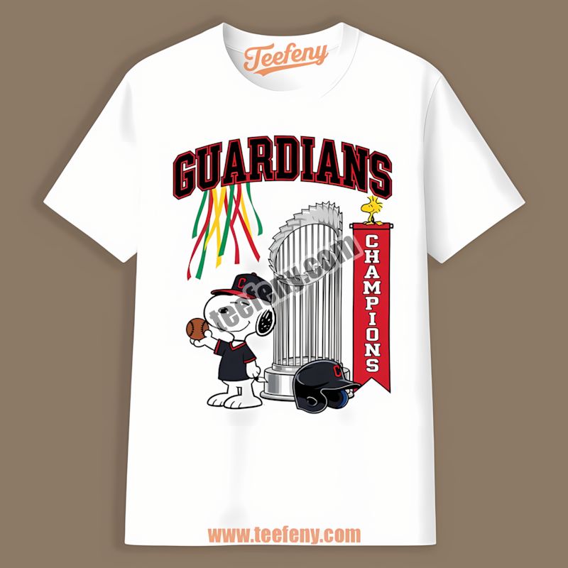 Cleveland Guardians Champions Snoopy Celebration Sports Shirt
