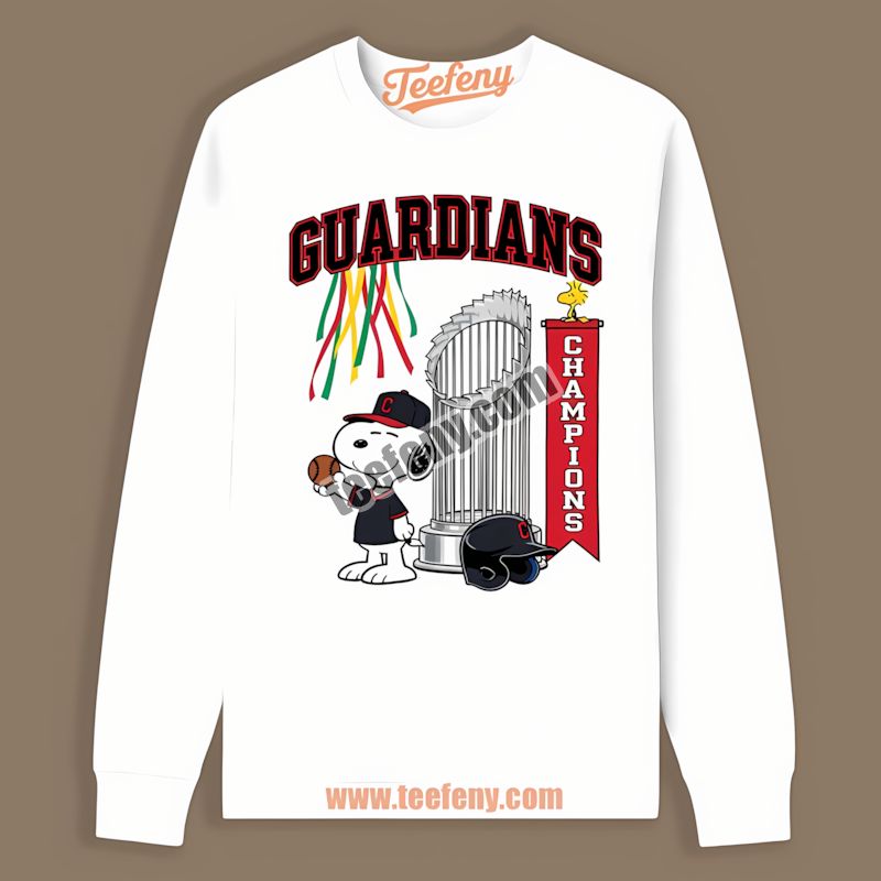 Cleveland Guardians Champions Snoopy Celebration Sports Long Sleeve Cleveland Guardians Champions Snoopy Celebration Sports Long Sleeve