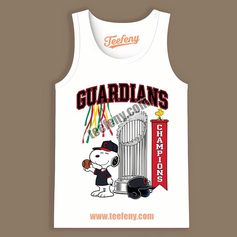 Cleveland Guardians Champions Snoopy Celebration Sports Tanktop Cleveland Guardians Champions Snoopy Celebration Sports Tanktop
