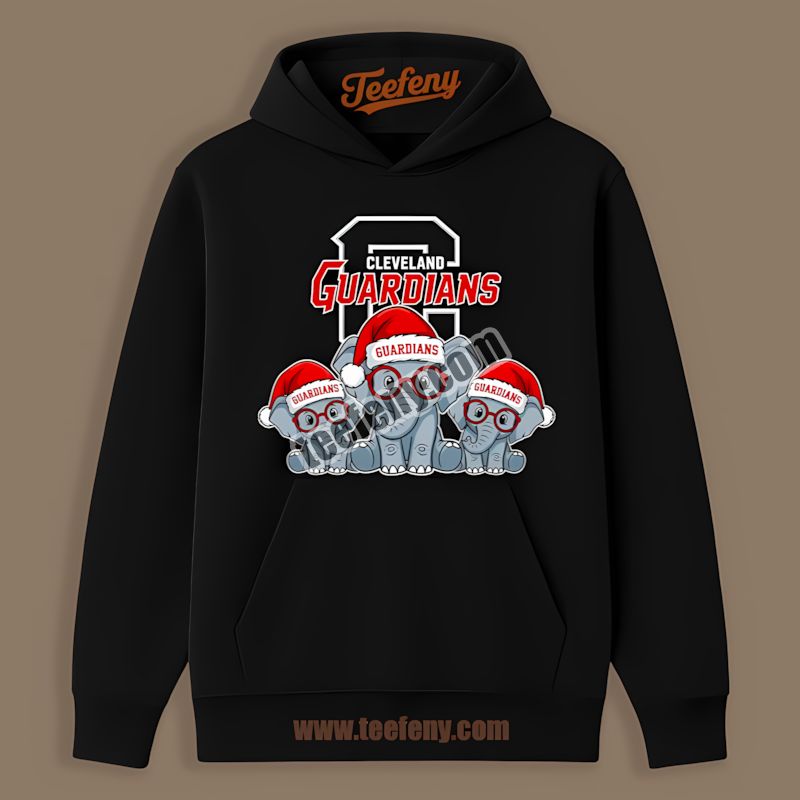 Cleveland Guardians Christmas Elephants Printed Hoodie Cleveland Guardians Christmas Elephants Printed Hoodie