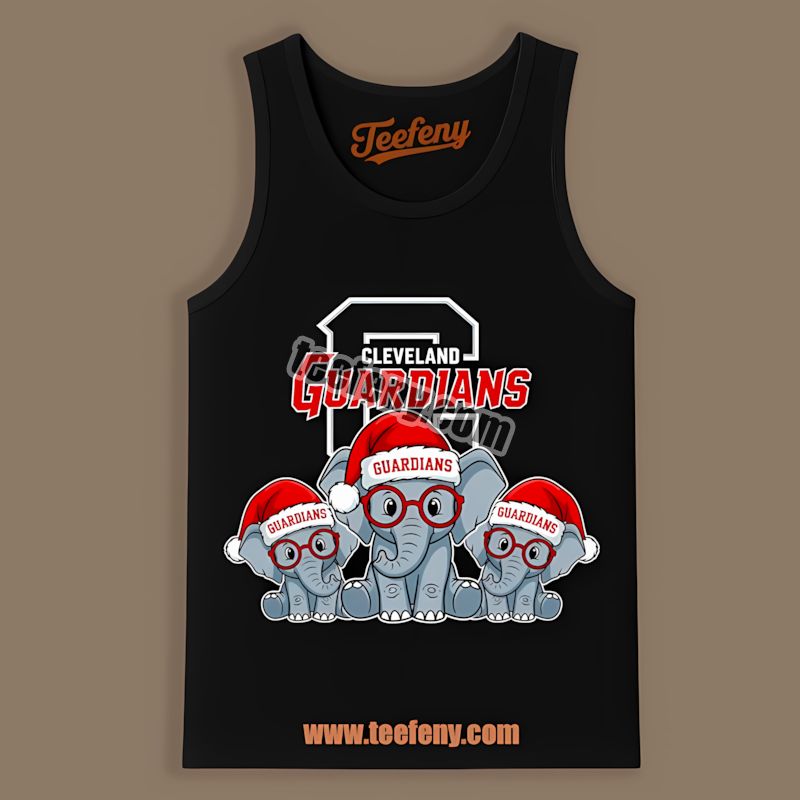 Cleveland Guardians Christmas Elephants Printed Tanktop Cleveland Guardians Christmas Elephants Printed Tanktop