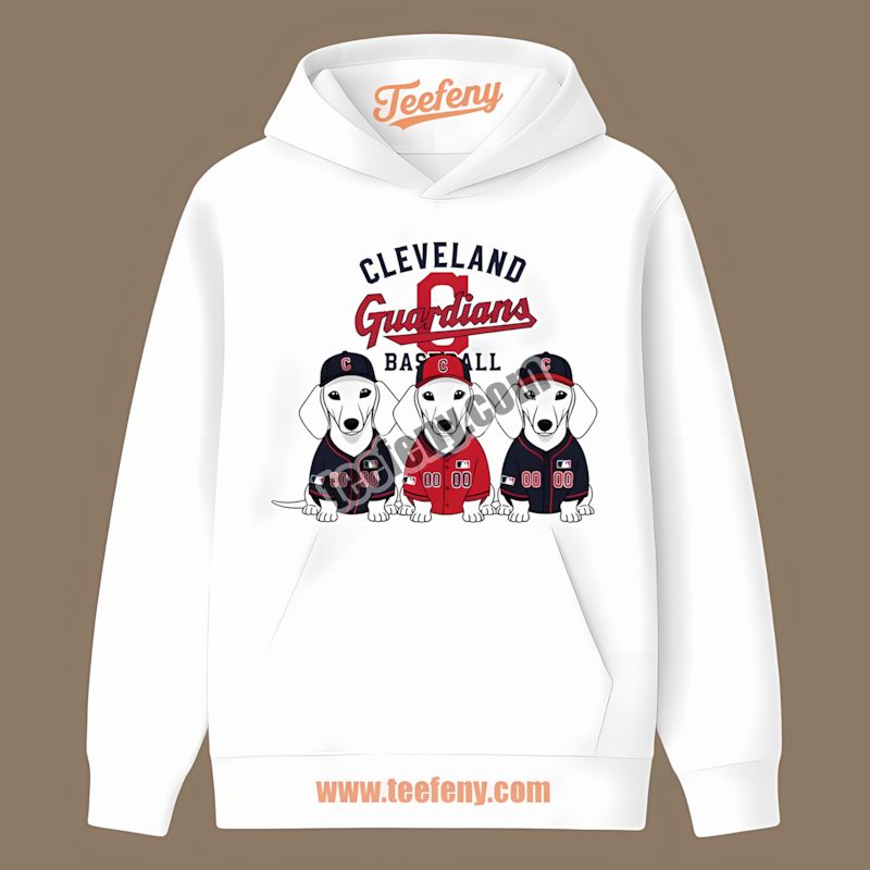 Cleveland Guardians Dachshund Dogs Long Sleeve Hoodie Cleveland Guardians Dachshund Dogs Long Sleeve Hoodie