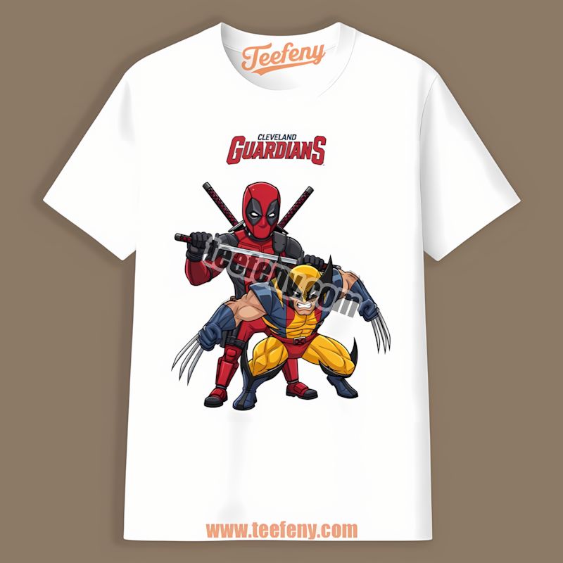 Cleveland Guardians Deadpool Wolverine Crossover Graphic Shirt