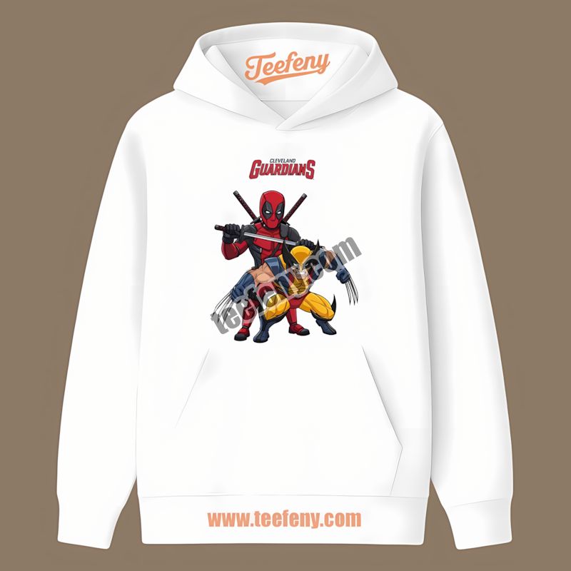 Cleveland Guardians Deadpool Wolverine Crossover Graphic Hoodie Cleveland Guardians Deadpool Wolverine Crossover Graphic Hoodie