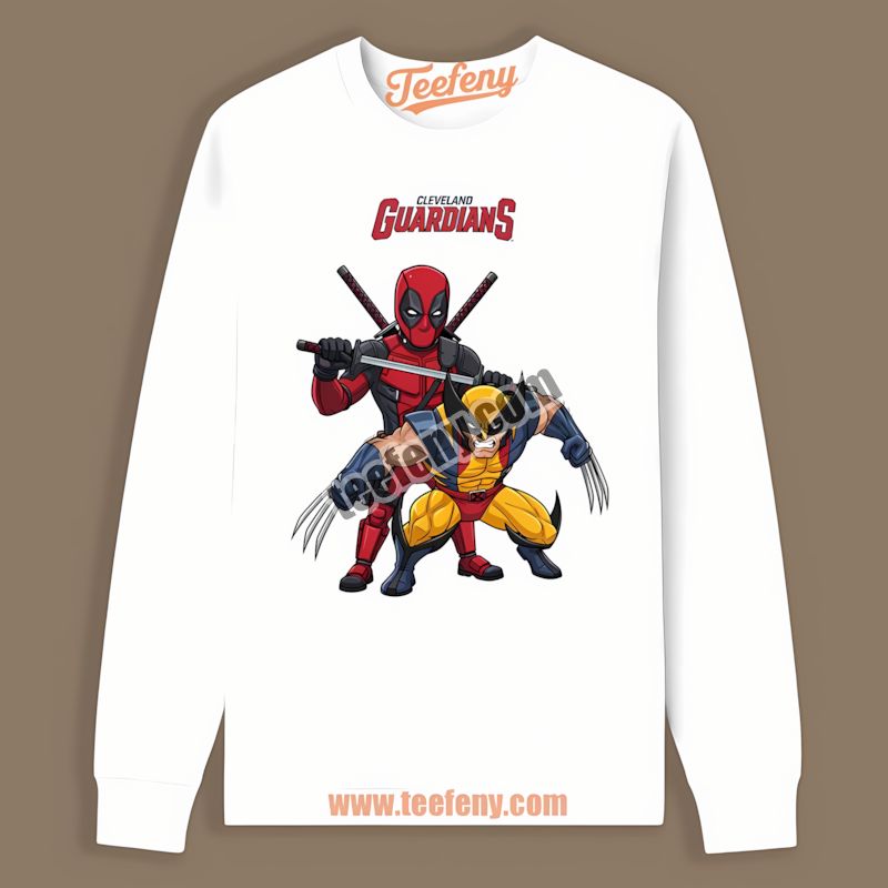 Cleveland Guardians Deadpool Wolverine Crossover Graphic Long Sleeve Cleveland Guardians Deadpool Wolverine Crossover Graphic Long Sleeve