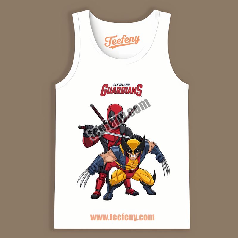 Cleveland Guardians Deadpool Wolverine Crossover Graphic Tanktop Cleveland Guardians Deadpool Wolverine Crossover Graphic Tanktop