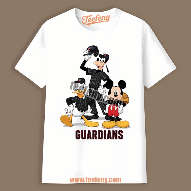 Cleveland Guardians Disney Mickey Donald Goofy Cartoon Shirt