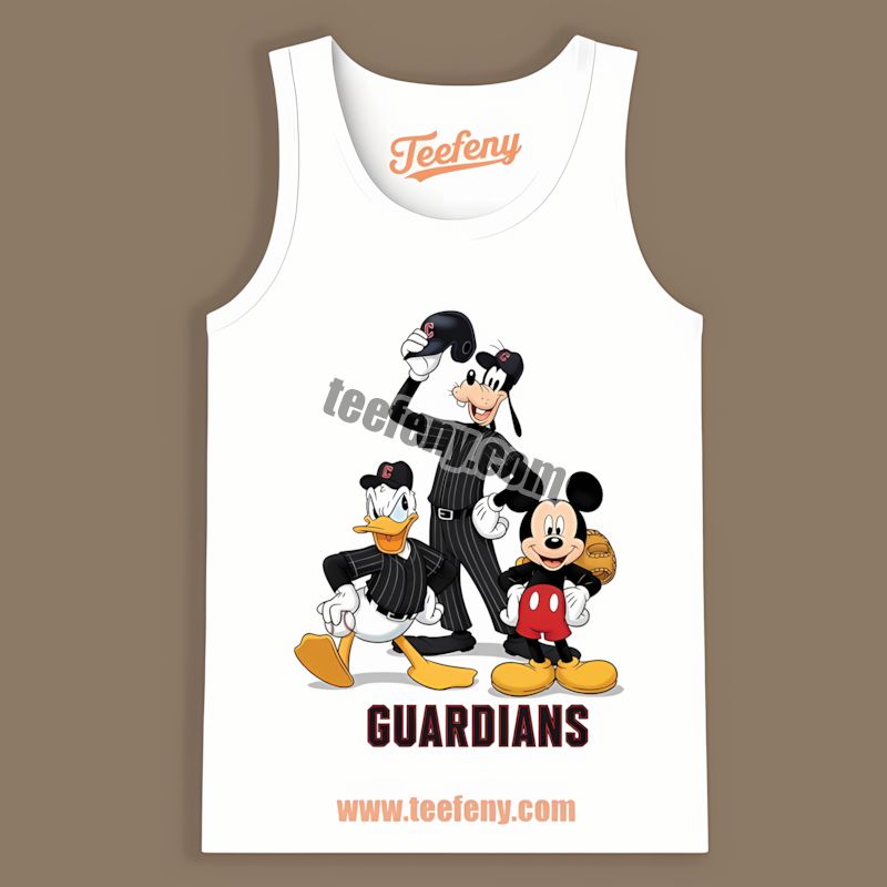 Cleveland Guardians Disney Mickey Donald Goofy Cartoon Tanktop Cleveland Guardians Disney Mickey Donald Goofy Cartoon Tanktop