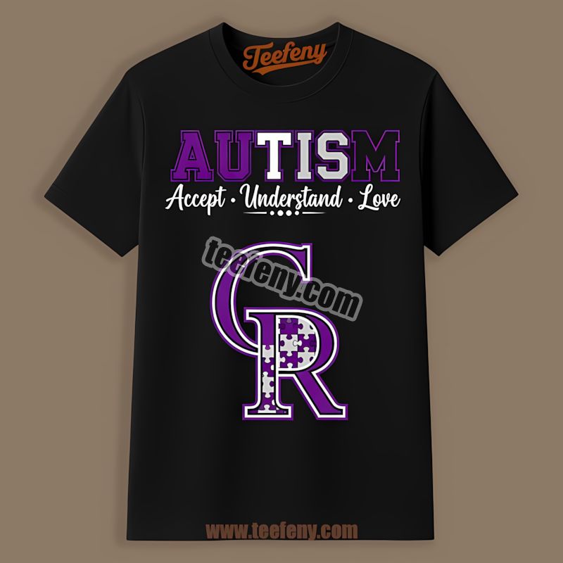 Colorado Rockies Autism Awareness Accept Understand Love Classic Shirt