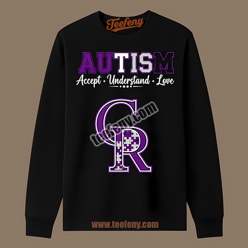 Colorado Rockies Autism Awareness Accept Understand Love Classic Long Sleeve Colorado Rockies Autism Awareness Accept Understand Love Classic Long Sleeve