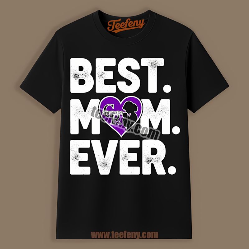 Colorado Rockies Best Mom Ever Heart Personalized Tshirt
