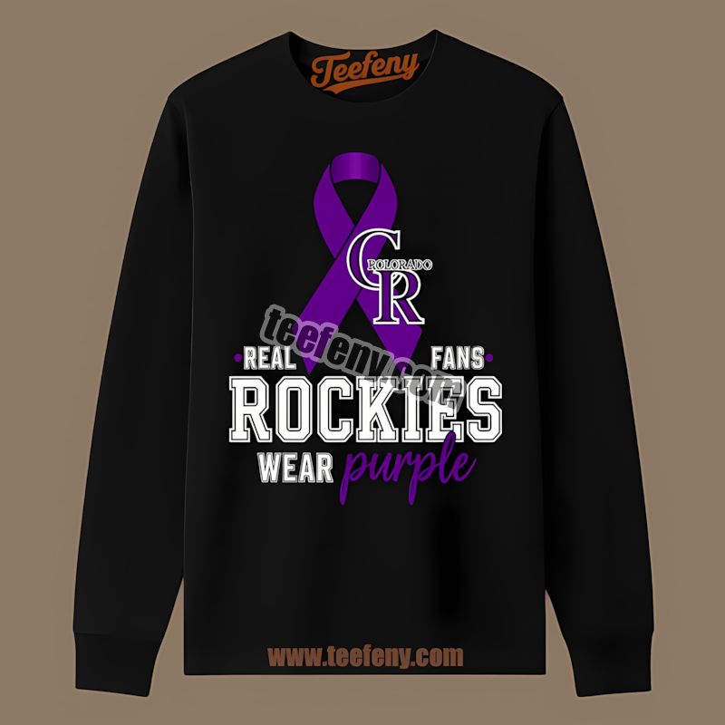 Colorado Rockies Breast Cancer Awareness Fans Wear Purple Statement Long Sleeve Colorado Rockies Breast Cancer Awareness Fans Wear Purple Statement Long Sleeve
