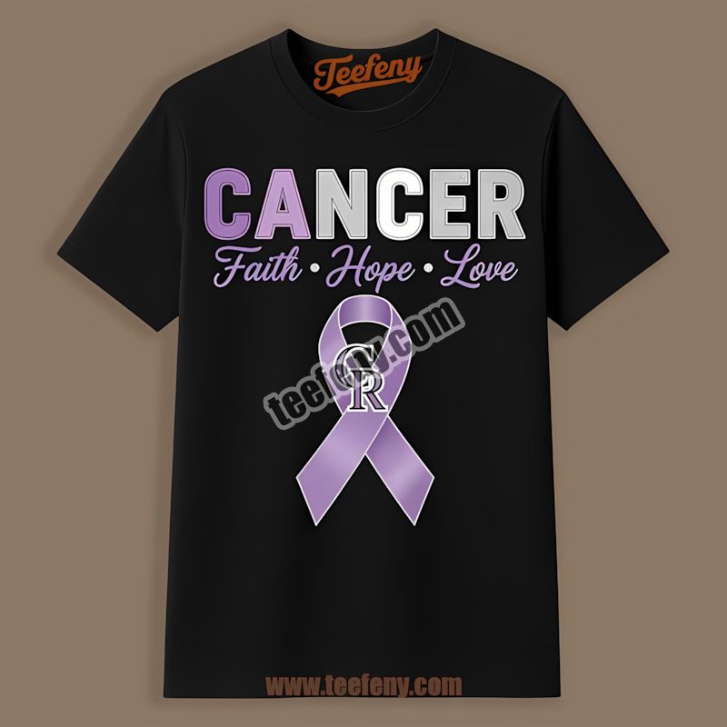 Colorado Rockies Cancer Awareness Faith Hope Love Soft Shirt