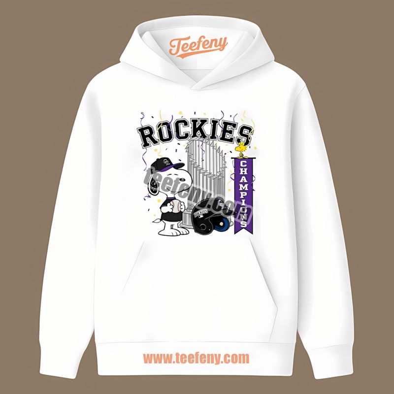 Colorado Rockies Champions Snoopy Celebration Sports Hoodie Colorado Rockies Champions Snoopy Celebration Sports Hoodie