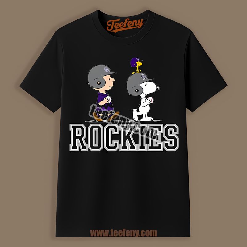 Colorado Rockies Charlie Brown And Snoopy Play Together Retro Shirt