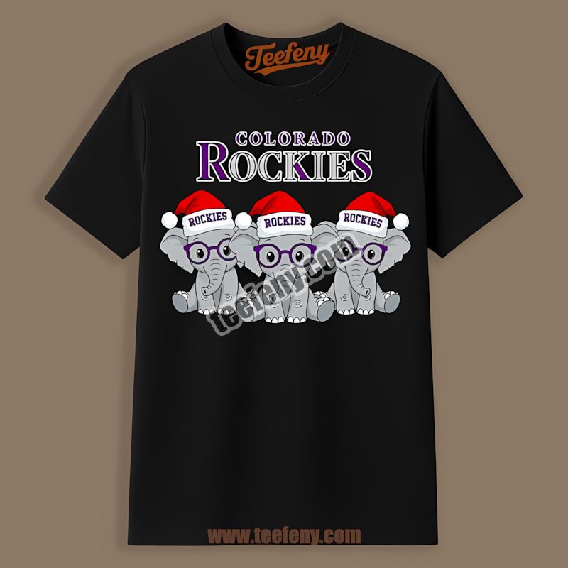 Colorado Rockies Christmas Elephants Printed Shirt